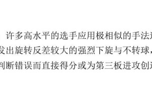 乒乓球发正旋球的技巧（掌握正旋球技巧，提升乒乓球水平）